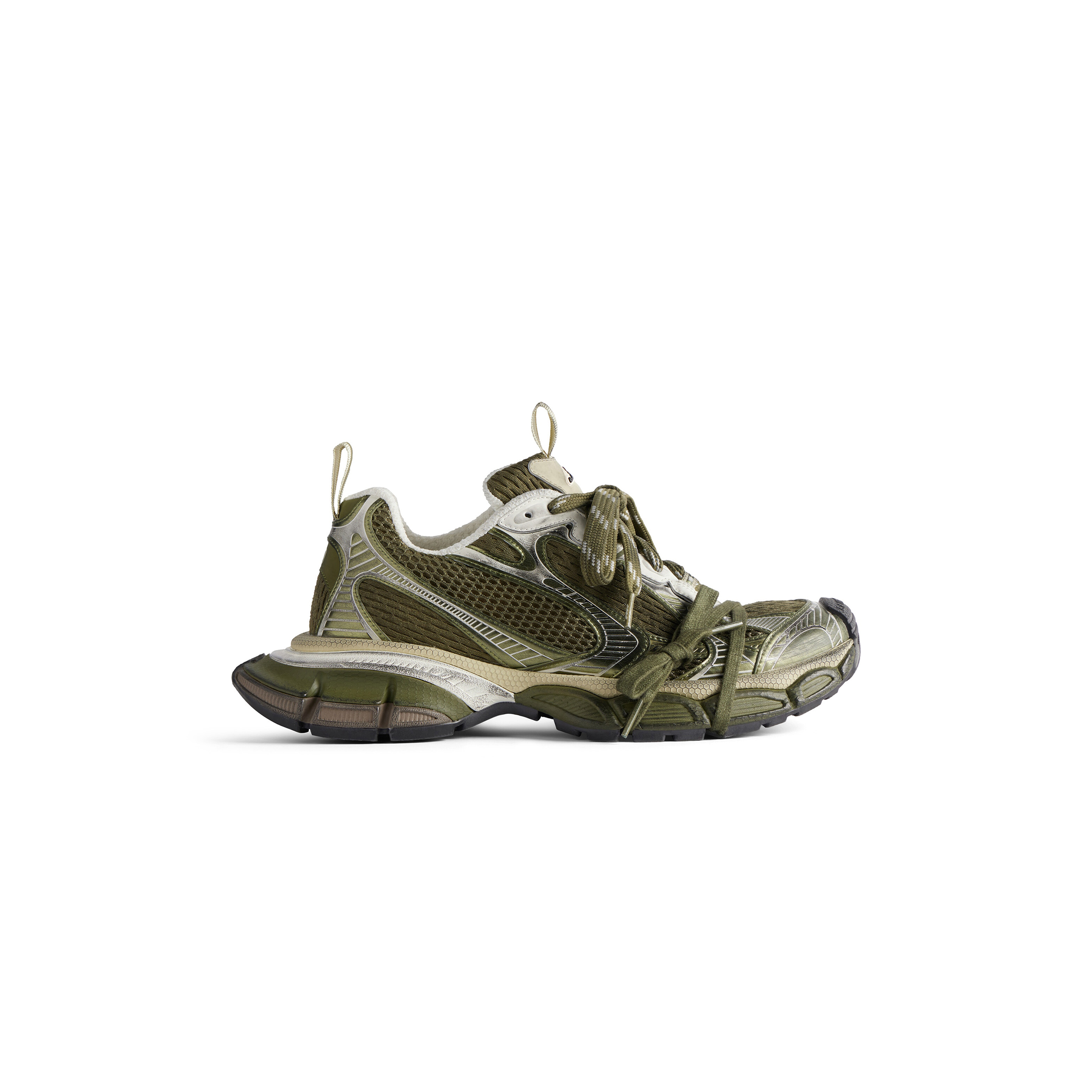 Ba*len*cia*ga men''s 3xl sneaker in dark green light beige 734734w3xl53191